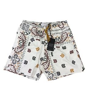 Rhude Mens White Paisley Bandana Swim Shorts SS22 Large New With Tags